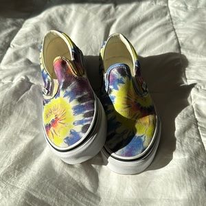 Vans tie dye slip on sneakers